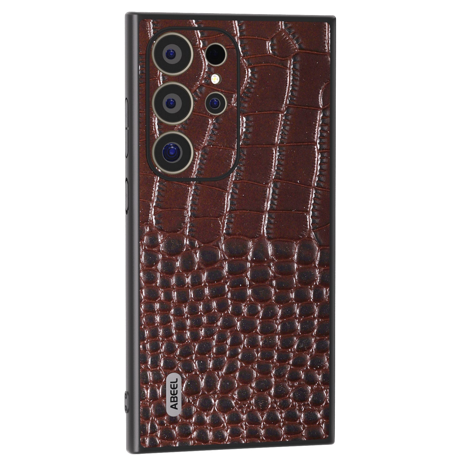 ABEEL For Samsung Galaxy S24 Ultra Case Crocodile Texture Genuine Cow Leather+PC+TPU Anti-Drop Phone Cover - Coffee ABEEL For Samsung Galaxy S24 Ultra Case Crocodile Texture Genuine Cow Leather+PC+TPU Anti-Drop Phone Cover - Coffee